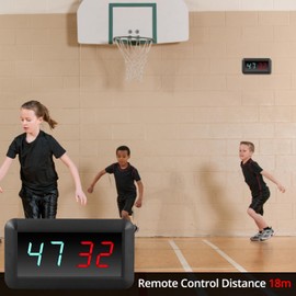 QWORK® Portable LED Sports Scoreboard 0-99 with Adjustable Brightness, Remote Control Distance 60ft/18m