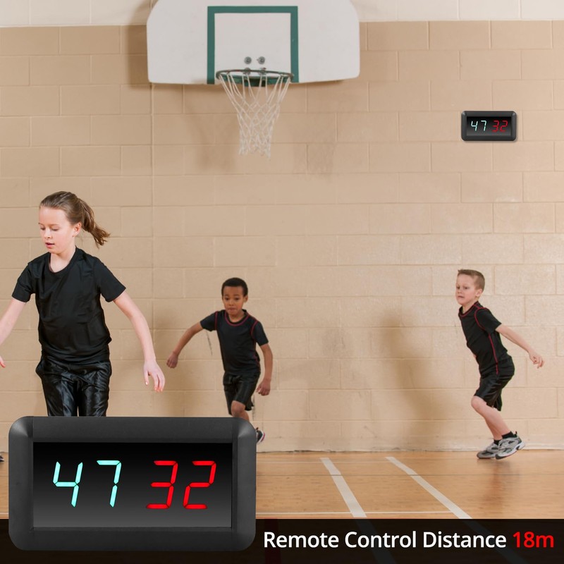 QWORK® Portable LED Sports Scoreboard 0-99 with Adjustable Brightness, Remote
