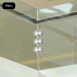 Glass Display Connector 50Pcs, Suitable Max. Glass Thickness 6mm/0.24in Glass Clamp Clips Durable Glass Cube Connectors Chrome 2-Way Glass Display Connector