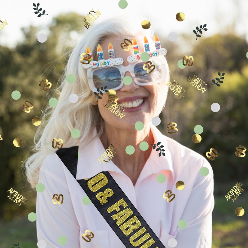 PLLDVEFD 100 Pieces Of Sixty Birthday Confetti, 1 Piece Of