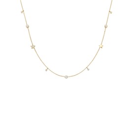 Elli Gold Plated Star Solitaire Necklace with Crystals, Sterling Silver, Crystal