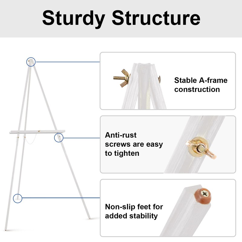 Falling in Art 65" A-Frame Tripod Easel Stand, Wooden Display