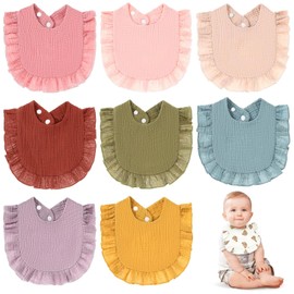 Baberos para Bebé 8/12 Piezas, Baberos para Niñas y Niños, Babero de Muselina para Babas de Bebé, Algodón Puro, Cómodo y Absorbente, Adecuado para la Dentición y el Babeo del Recién Nacido
