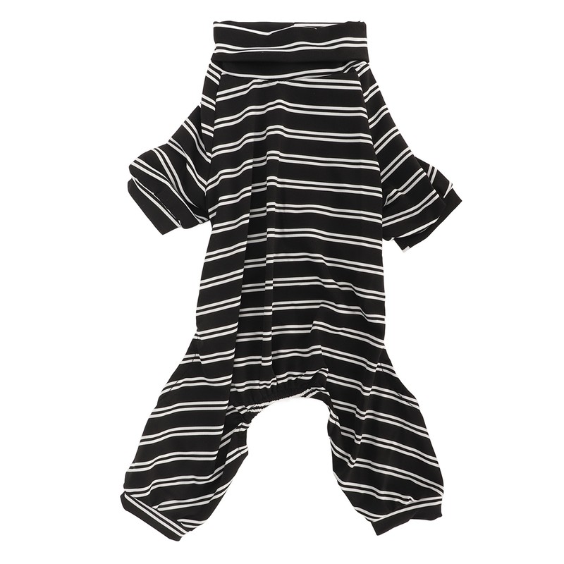 Dog Striped Pajamas Classic Black White Stripe Lightweight Full Coverage