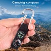 Compass Keychain 3 in 1 Carabiner Compass Thermometer Hook for