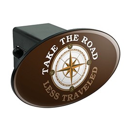 GRAPHICS & MORE Take The Road Less Traveled Compass Oval Tow Trailer Hitch Cover Plug Insert