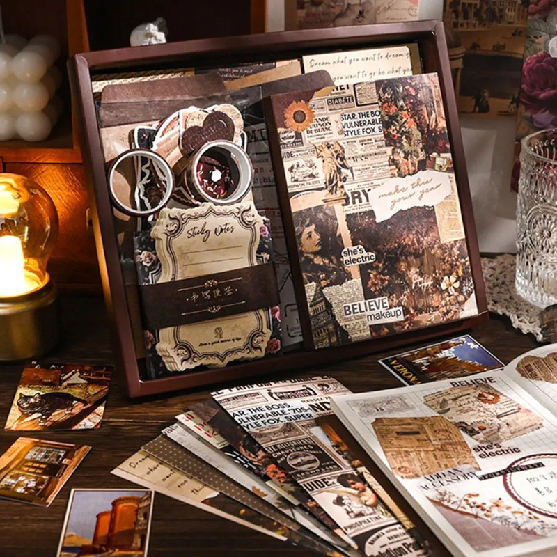 Journal Scrapbook Papel Stickers Y Agenda Vintage Calcomanía