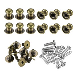 sourcing map 6mm Head Dia. Round Knobs Pull Handle, 12pcs Zinc Alloy for Drawer Pulls Gift Box Cabinet Door Knobs with Screws, Bronze Tone
