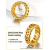 Gold Stacking Rings Rapper Miami Cuban Link Ring Size 7