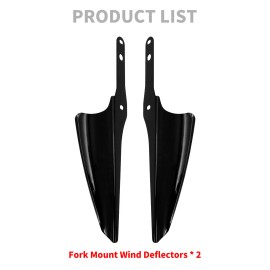 YHMTIVTU Black Front Fork Mount Wind Deflectors Windshield Fit For Harley Touring 95-2023