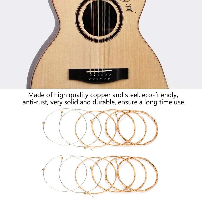 Pack of 12 Guitar Strings, High Quality Guitar Strings Replacement