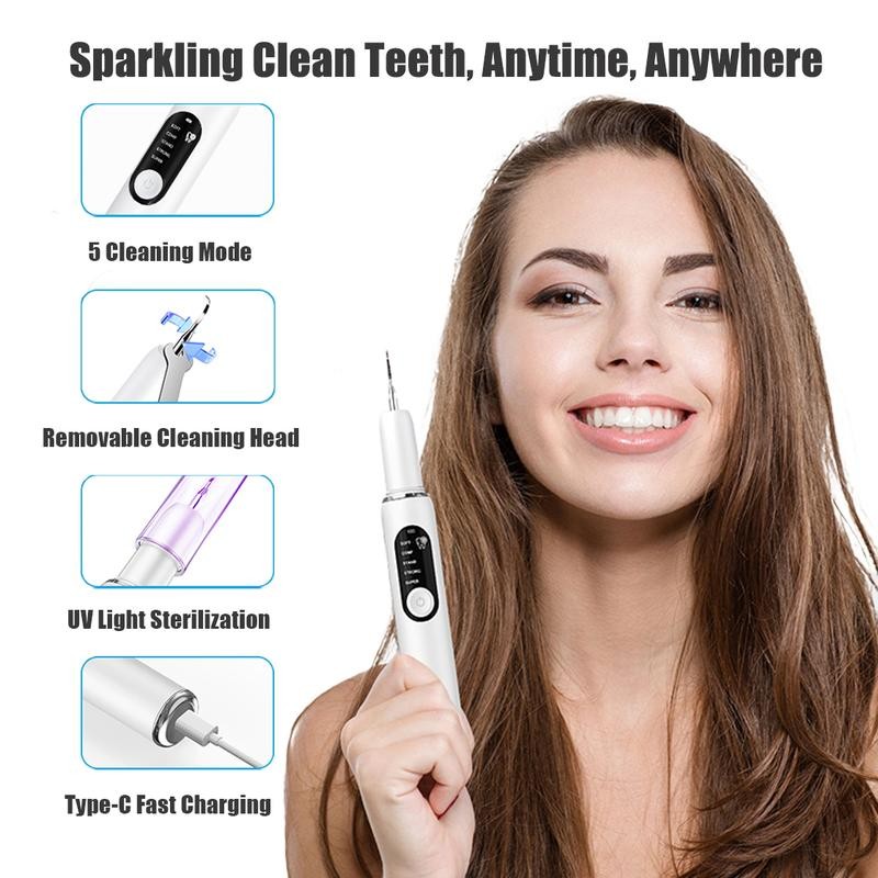 MDLIKE Tartar Remover, Plaque Remover,5 Modes and 3 Heads, Home