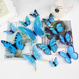 72Pcs 3D Butterfly Wall Decals Removable DIY Wall Stickers, Home Decor, Art Decor, for Kids Room Bedroom Background Decoration(72 pcs in 10 Colors)