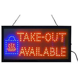 Unbranded/Generic Ultra Bright CURBSIDE Pickup Take Out Available 19'"x10 Open LED Neon Sign HL102