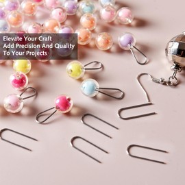 DILUSILK 100Pcs Mini U Hanger Hooks, High Temperature Nichrome Wire Jump Rings for Pendant Ceramic Ornaments Fusing in Glass