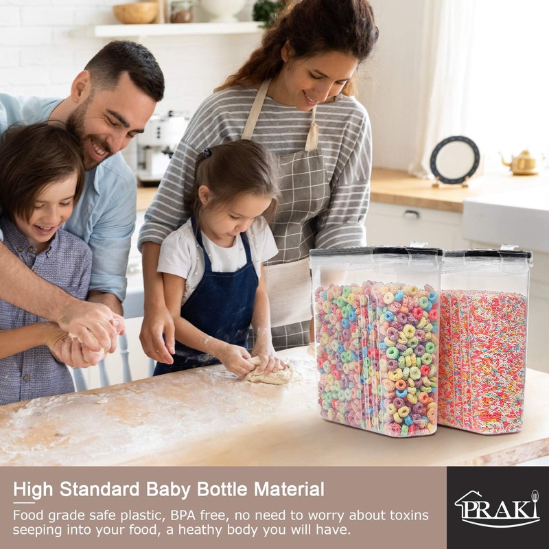 PRAKI 5PCS Cereal Containers Storage Set, BPA Free Airtight Food