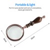 MSLAN Magnifying Glass,10X Antique Copper Handheld with Wooden Handle and