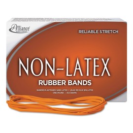 Alliance 37176 Non-Latex Rubber Bands, Sz. 117B, Orange, 7 x 1/8, 250 Bands/1lb Box