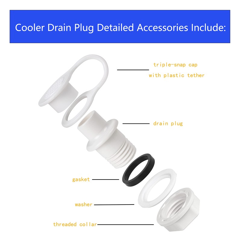 Coolers Drain Plug Replacement Parts Kit, for Igloo Ice Chest