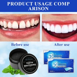 2Pcs Zahnweiss Pulver Zahnweiß Pulver Teeth Whitening Powder Tooth Whitening Natürlich Weiße Zähne Zahnflecken Entfernen Zahnfleisch Beruhigen Atem Erfrischen mit 2 Zahnstreifen 1 Zahnbürste