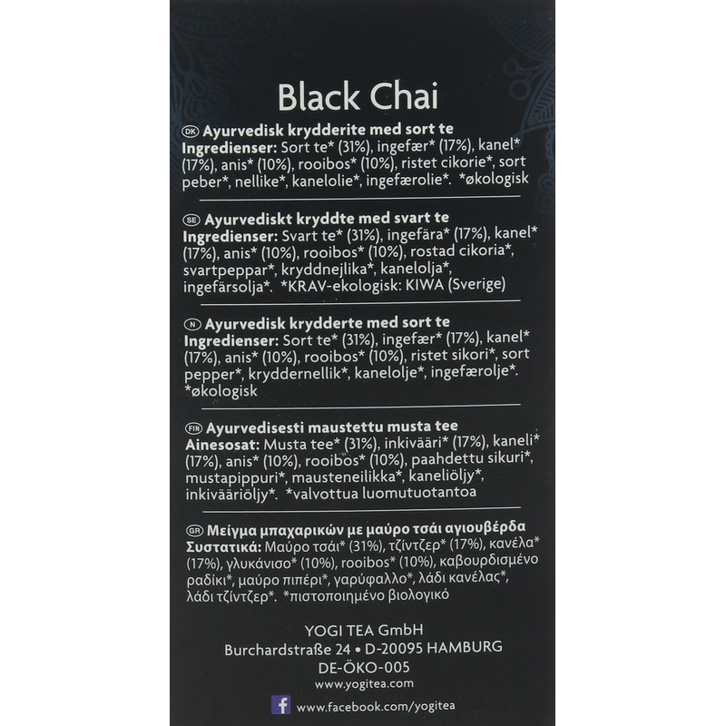 Yogi Tea Black Chai 17 Bags