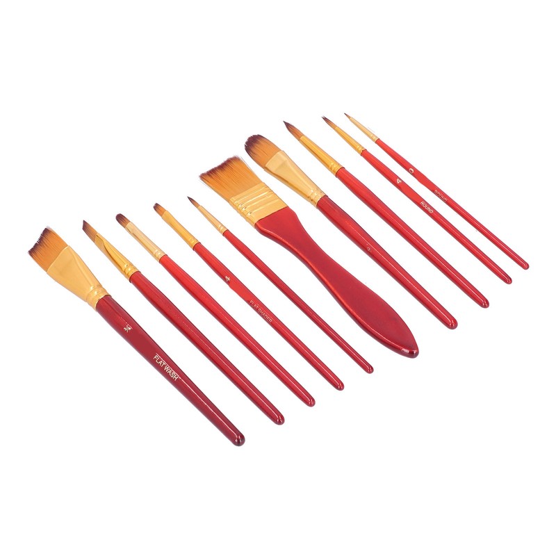 11Pcs Acrylic Paint Brushes Seamless Interface Strong Water Absorption Smoothly