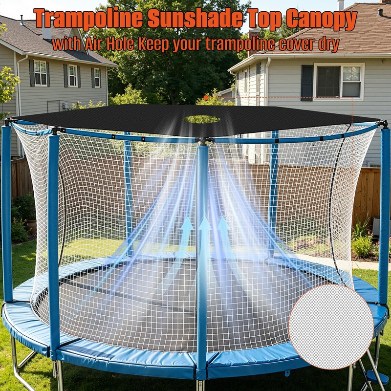Trampoline Shade Cover with Hole,8FT Waterproof Trampoline Top Cover Fits