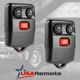 Car Key Fob Keyless Entry Remote fits Ford, Lincoln, Mercury, Mazda with Ignition Key (CWTWB1U331 GQ43VT11T CWTWB1U345 3-btn), Set of 2