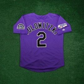 Majestic Troy Tulowitzki 2007 Colorado Rockies World Series Alternate Purple Men's Jersey - L