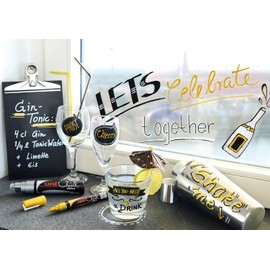 uni-ball Chalk PWE-5M-Chalk Marker (Round Tip) Silver 2.5mm (PWE-5M AR)