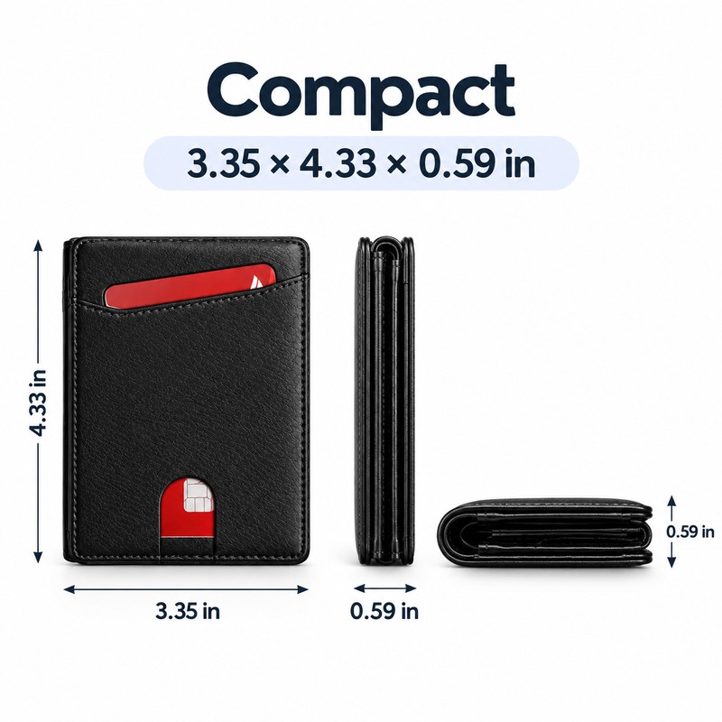 Ultra Thin RFID Wallet for Men – Carbon Fiber Pattern