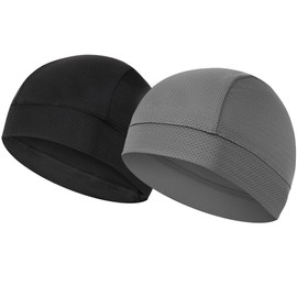 iDopick 2 Packs Skull Cap Running Hats Sweat Wicking Helmet Liner Cooling Cycling Caps Breathable Soft Beanie Stretchy Headwear for Men Women