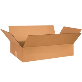 BOX USA B28186 Flat Corrugated Boxes, 28" x 18" x 6", Kraft (Pack of 20)