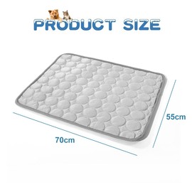 Kühlmatte für Hunde und Katzen Selbstkühlende Hundematte Waschbar Selbstkühlende Matte Sommer Kühlkissen für Hunde Haustier Kühlmatte Dog Cooling Mat für Drinnen Draußen und Auto 70x55 cm (Grau)