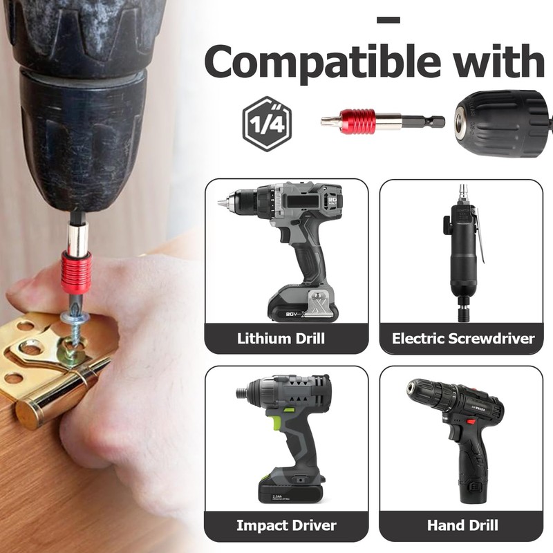 Bestgle 4 Pcs Drill Bit Extension Set, Magnetic Drill Screwdriver