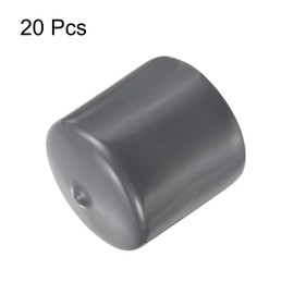 uxcell 20pcs Rubber End Caps 36mm ID Vinyl Round Tube Bolt Cap Cover Thread Protector Dark Gray