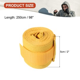 PATIKIL Boxing Hand Wraps, 98 Inch Length Elastic Boxing Wraps Cotton Fist Mitts Wrist Straps Protection for Muay Thai Martial Arts Kickboxing Bandages, Yellow
