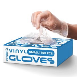 ProHeal Clear Vinyl Disposable Gloves - Food Safe Cooking and Household Cleaning Gloves -Powder and Latex Free Kitchen Glove