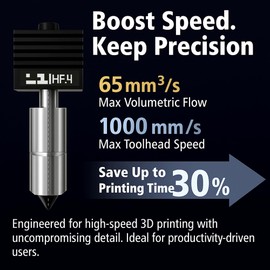 Bamboo Lab Upgraded H2S/H2D High-Speed Extrusion Hotend with Hardened Steel Nozzle – Enhanced Flow Rapid-Melt Design – Compatible with Bambu Lab H2D / H2S / H2D Laser 3D Printers (0.4mm)