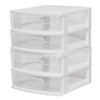 HOMZ 2-Pack 2-Drawer Storage Cart, Clear Plastic Drawers, 14.25" Wide
