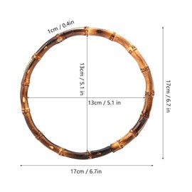 2Pcs Bamboo Purse Handles, Wooden Round Shaped Bamboo Bag Handle for Handcrafted Handbag Purse DIY Bags Accessories