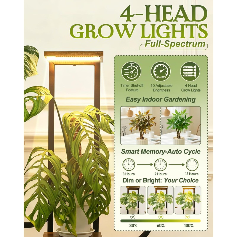 joyhalo 9 Tier 65" Tall Indoor Plant Stand with Grow