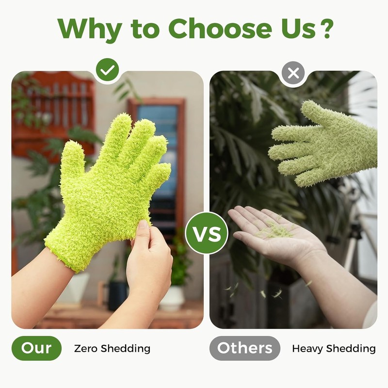 Bamworld Guantes de Microfibra para Cuidado de Plantas, Guantes de
