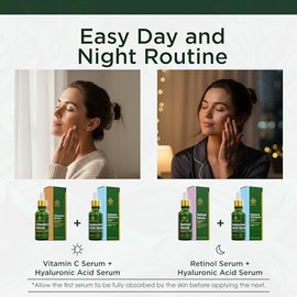 ToLB 72% Organic Anti Aging Serum Combo Pack - Vitamin C Serum, Retinol Serum and Hyaluronic Acid Serum