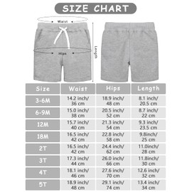 Resinta 4 Pack Toddler Baby Boys Shorts Toddler Boys Cotton Shorts with Drawstring Casual Elastic Waist Clothes for Summer