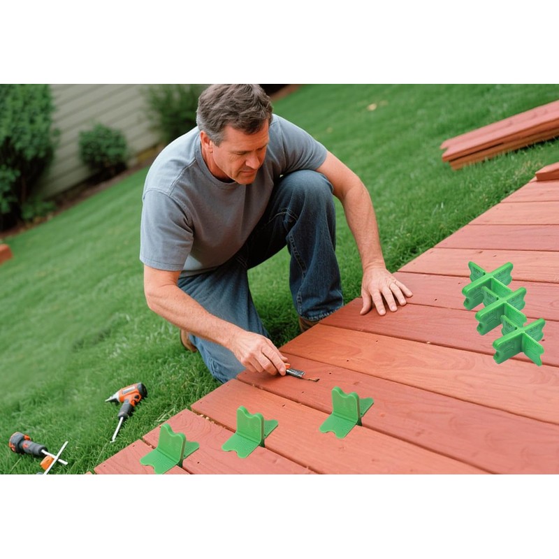 Chlmetf 6Pcs Reusable Decking Spacers with high-Quality Plastic and 4