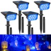 CREPOW Solar Spot Lights Outdoor, Blue Solar Spotlights Landscape Lighting