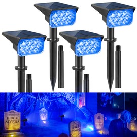 CREPOW Solar Spot Lights Outdoor, Blue Solar Spotlights Landscape Lighting with IP65 Waterproof 20 LEDs Landscape Spotlight for Garden Path Yard Holiday Decoration 4 Pack