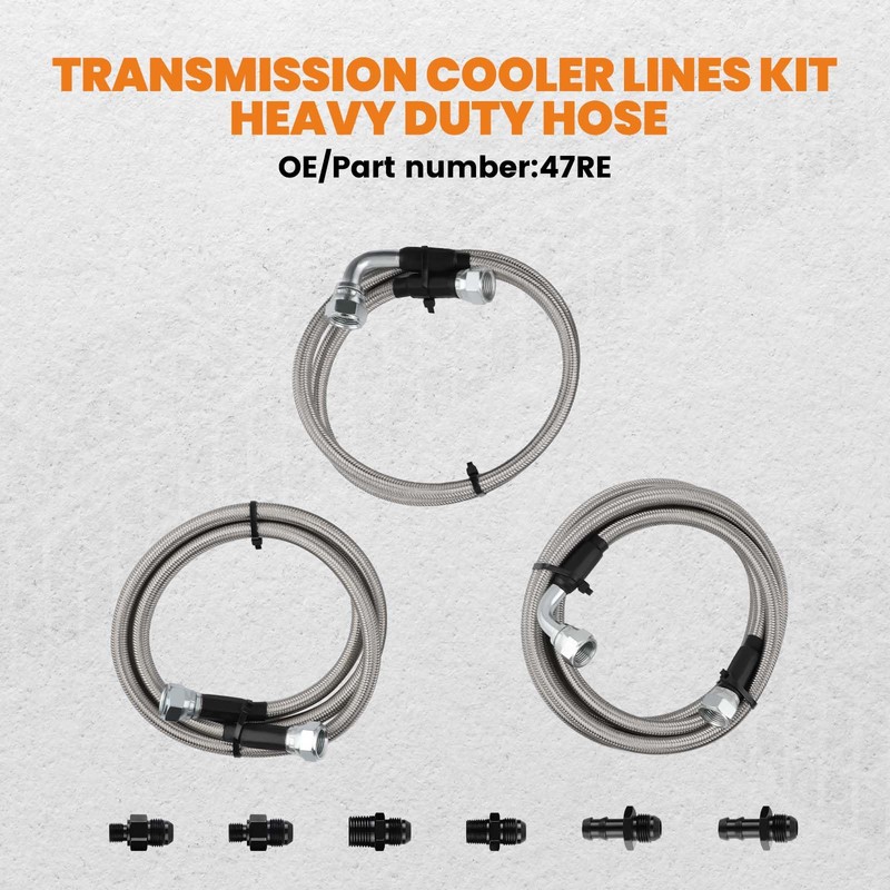 maXpeedingrods 47RE Transmission Cooler Lines Kit for Dodge Ram 2500/3500