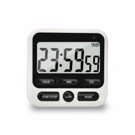 NKOVE Digital Kitchen Timer 24 Hour Clock and Alarm Function with Silent or Alarm Manual Switching Count UP or Down and Memory Function for Cooking, Baking, Meeting